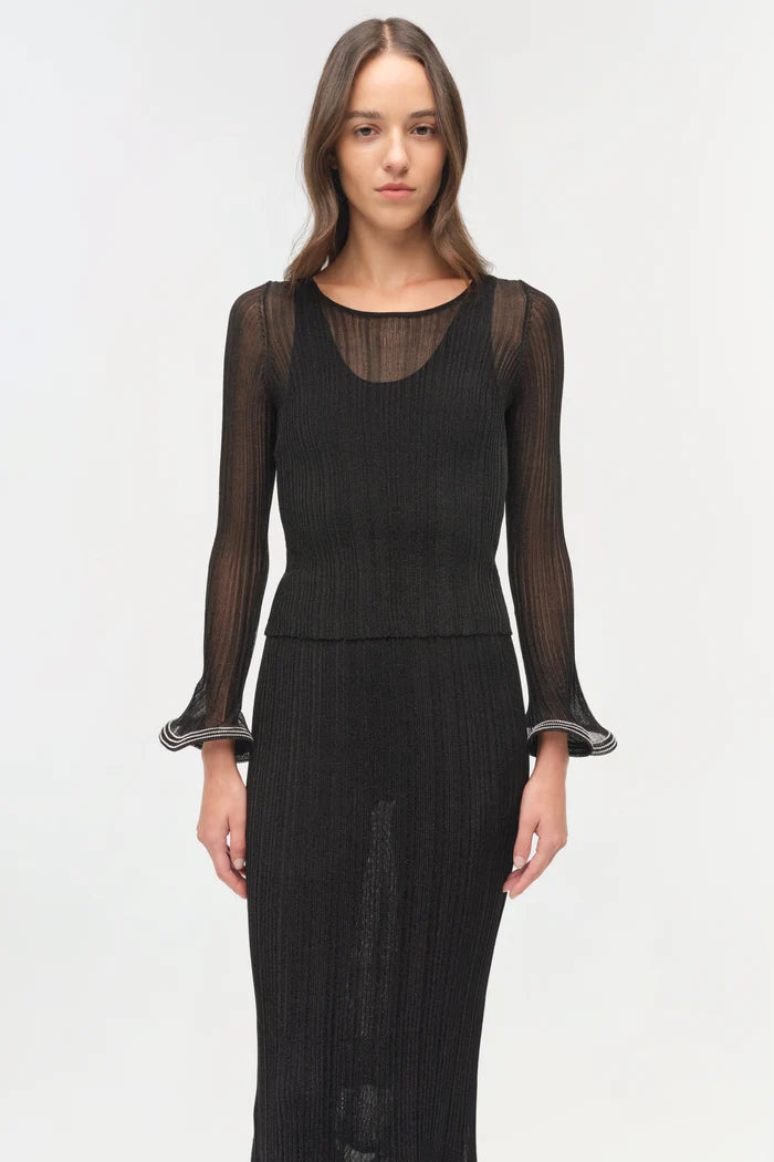 Simkai Maebry Metallic Plisse Top