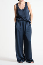 Load image into Gallery viewer, Saint Art Paige Pull-On Pant in signature wrinkle-resistant charmeuse fabric with a seamless elastic waistband and fluid, tailored silhouette
