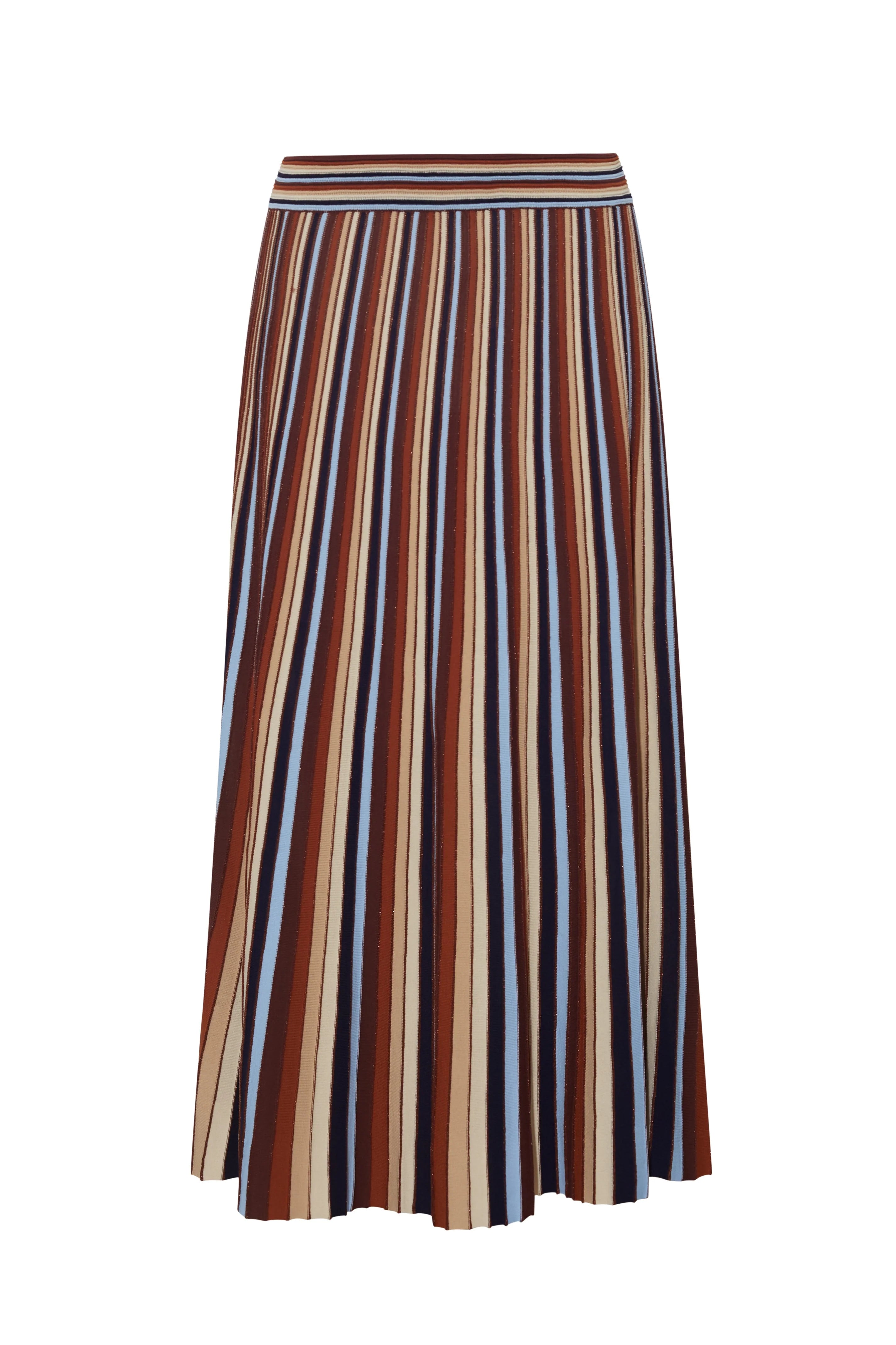 Cara Cara Metallic Stripe Stich Midi Skirt