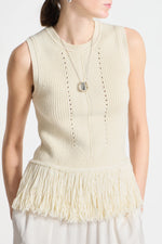 Load image into Gallery viewer, Saint Art Collins Fringe Top
