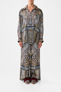 Camilla Istanbul Animalia oversized shirt in limited edition print with contrast collar, dropped shoulders, and patch pockets.