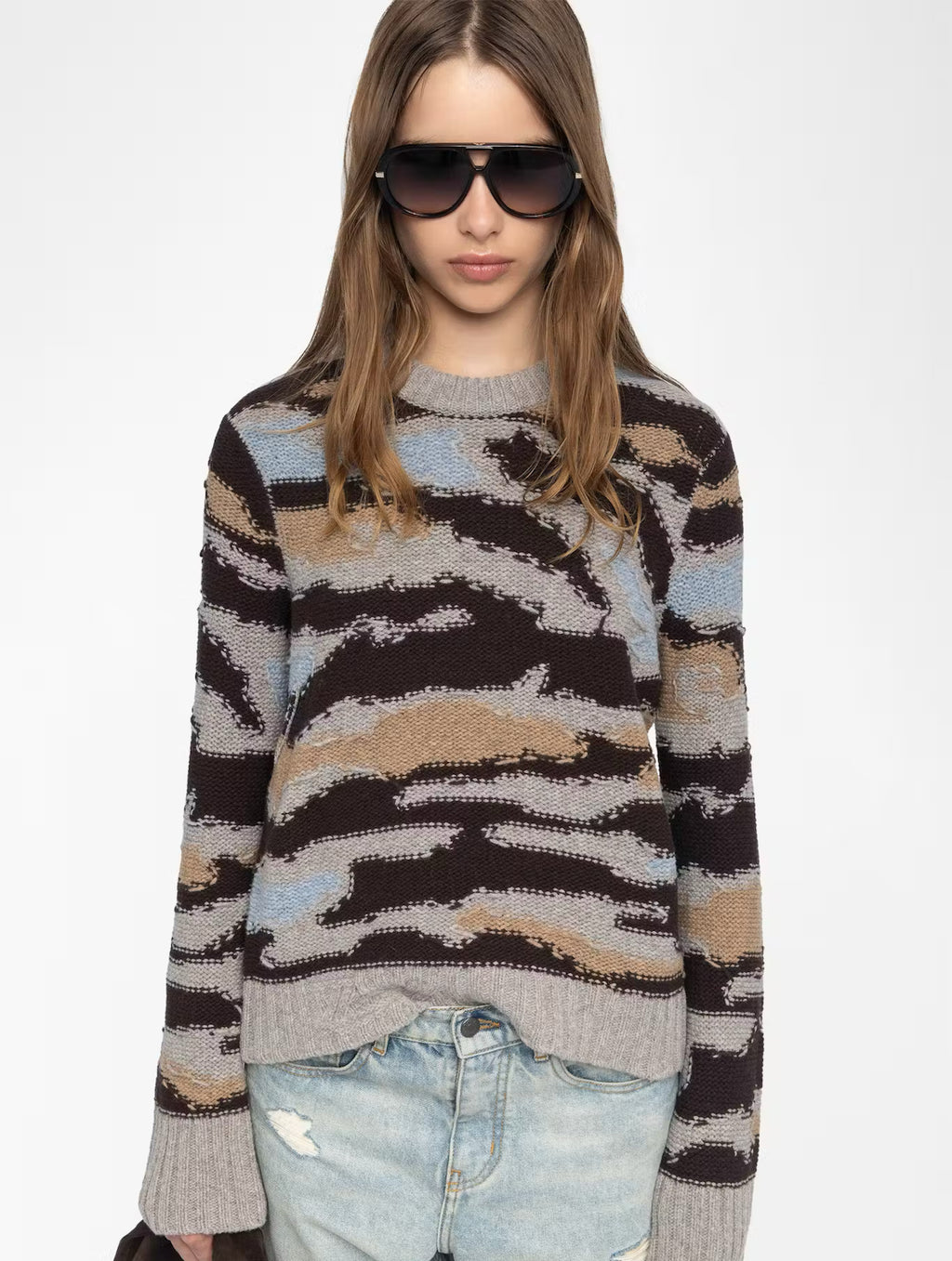 Zadig & Voltaire Malty women’s luxury wool sweater with crewneck, long sleeves, and minimalist design in soft premium knit