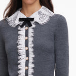 Load image into Gallery viewer, Self Portrait Lace Collared Cardigan
