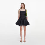 Load image into Gallery viewer, Selt Portrait Bow Denim Dress
