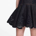 Load image into Gallery viewer, Selt Portrait Bow Denim Dress
