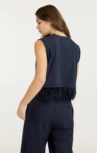 Cinq a Sept Cropped Feather Tee
