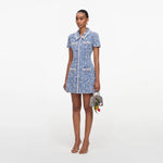 Load image into Gallery viewer, Self Portrait Collared Textured Denim Mini Dress
