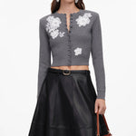 Load image into Gallery viewer, Self Portrait Flower Knit Cardigan
