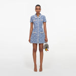 Load image into Gallery viewer, Self Portrait Collared Textured Denim Mini Dress
