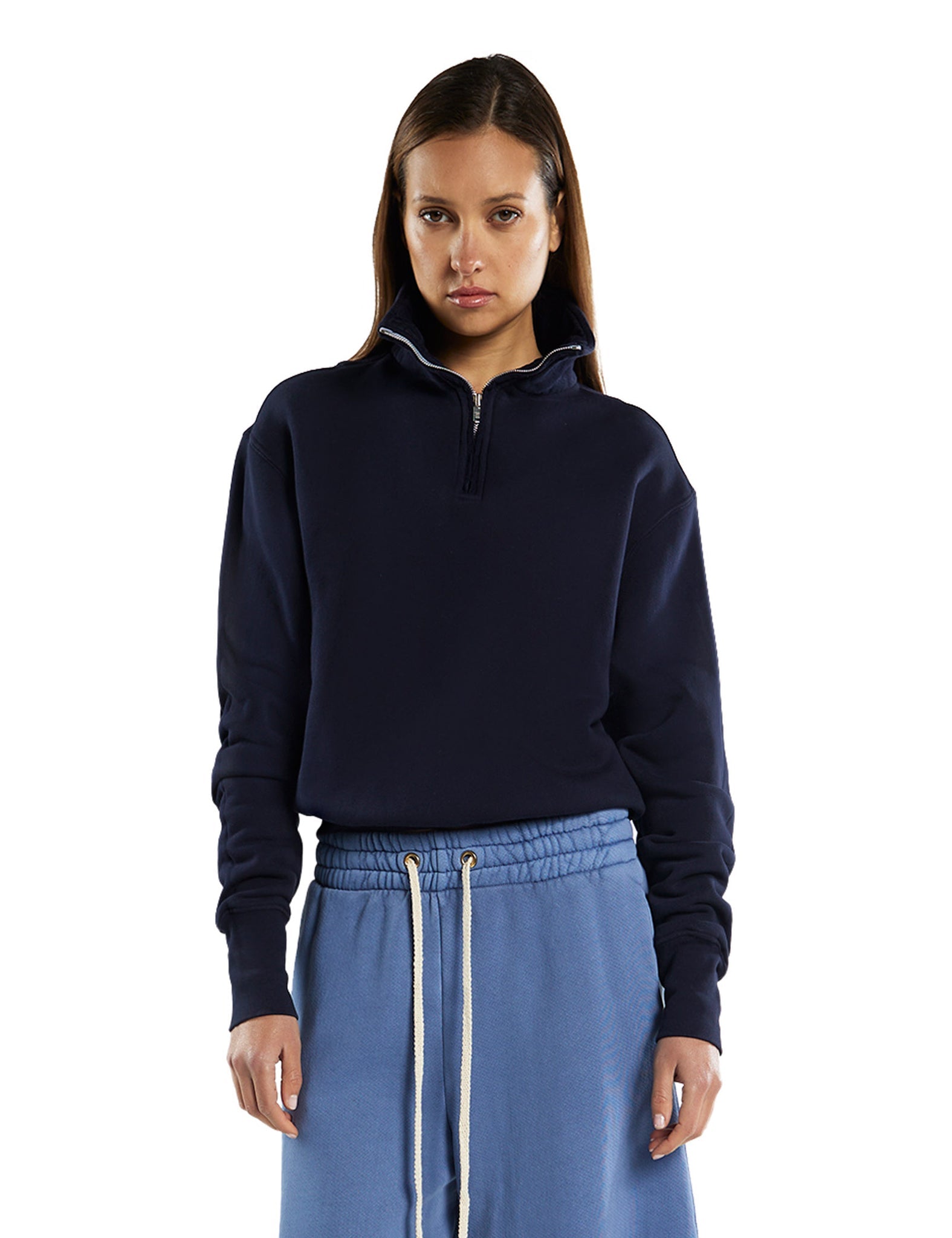 Les Tien Haley Crop Half Zip Pullover