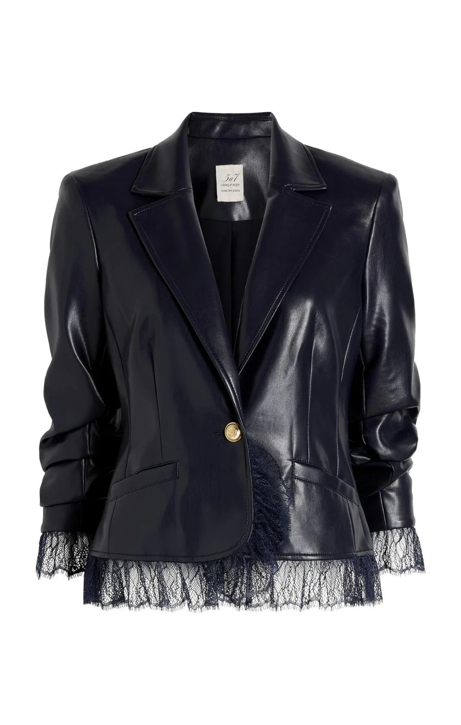 Cinq a Sept Petite Roxy Vegan Leather Blazer