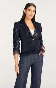 Cinq a Sept Petite Roxy Vegan Leather Blazer