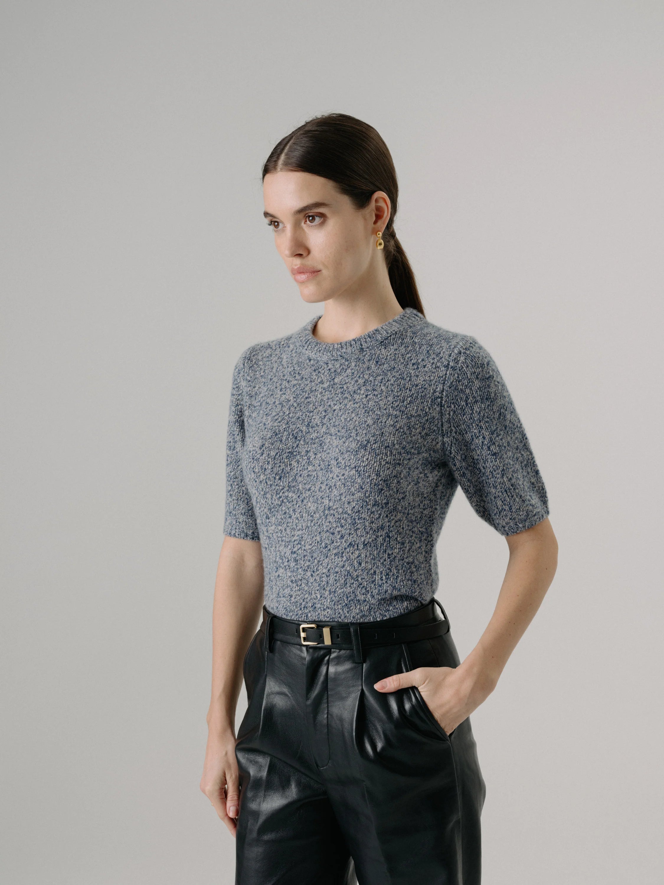 W.Cashmere Brenda Short Sleeve Sweater
