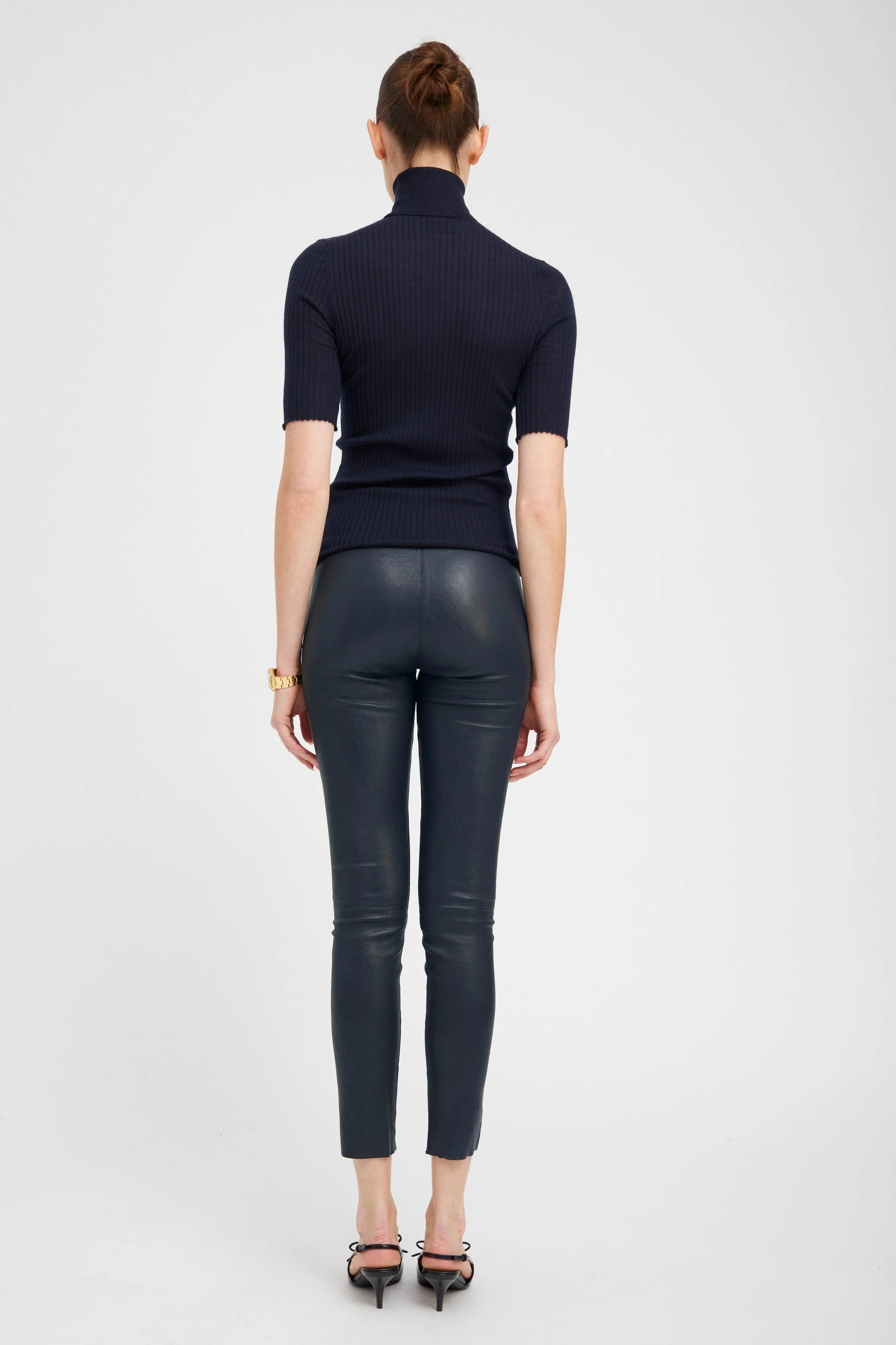 SPRWMN Ankle Leather Pant Navy