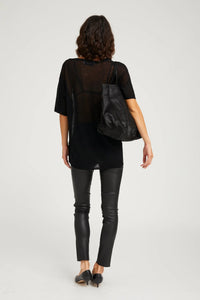 SPRWMN Ankle Leather Pant Black