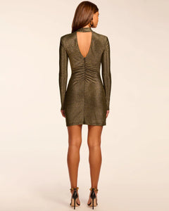Ramy Brook Amarylis Sparkle Knit Mock Neck Mini Dress