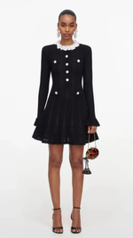 Load image into Gallery viewer, Self Portrait Trim Knit Mini Dress
