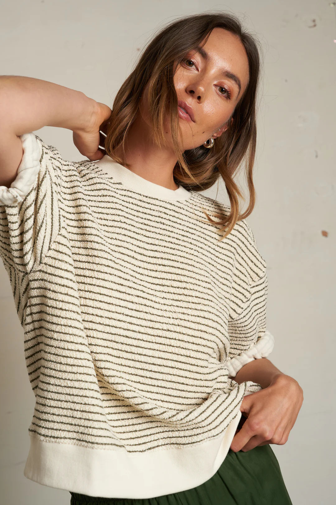 Perfect White Tee Rebecca Stripe