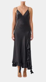 Load image into Gallery viewer, Camilla Bias Cut Dress Frill Hem
