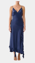 Load image into Gallery viewer, Camilla Bias Cut Dress Frill Hem
