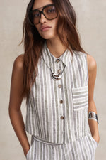 Load image into Gallery viewer, Hevron Stripe Katja Top
