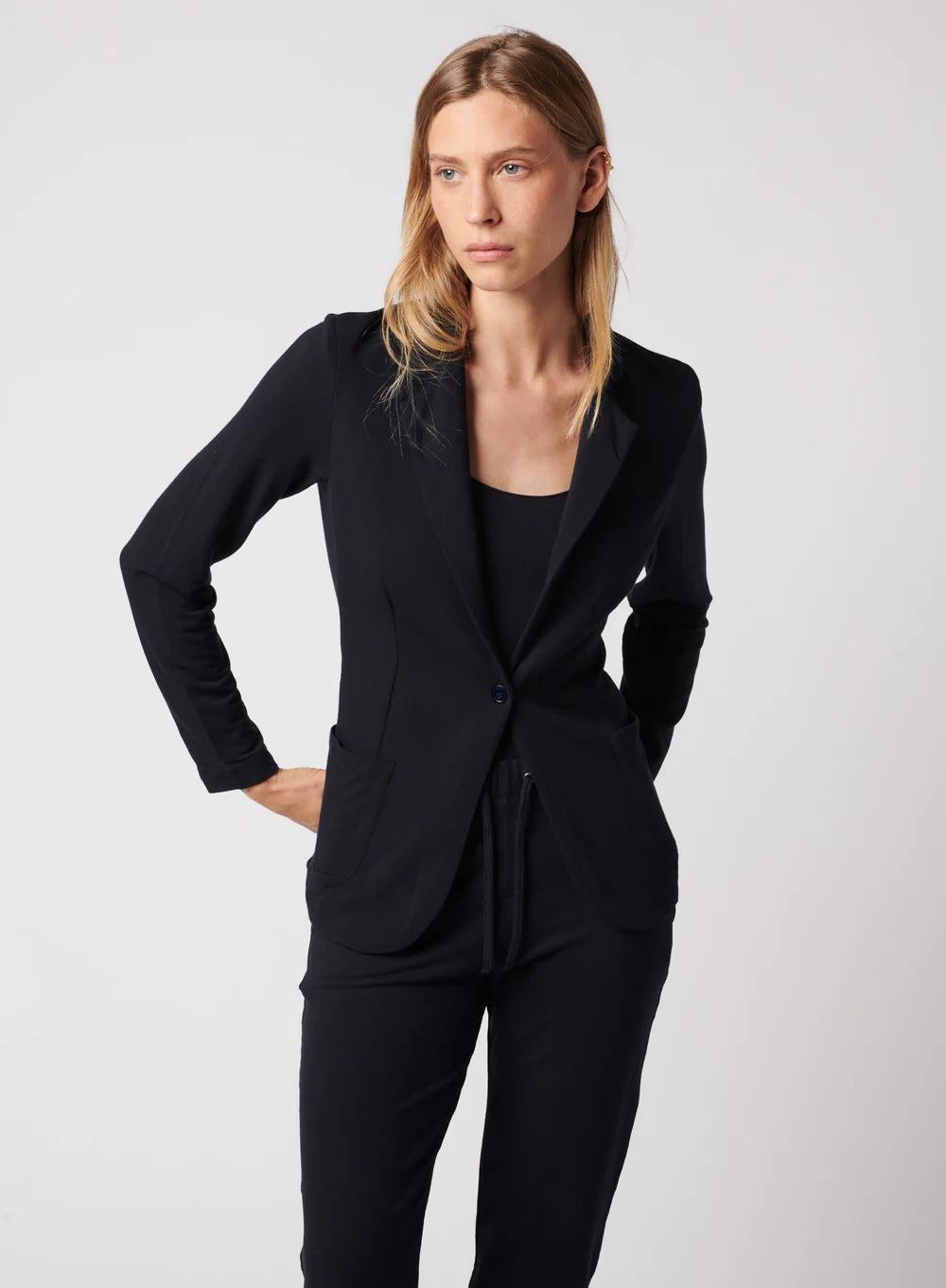 Majestic Filatures French Terry Fleece One Button Blazer