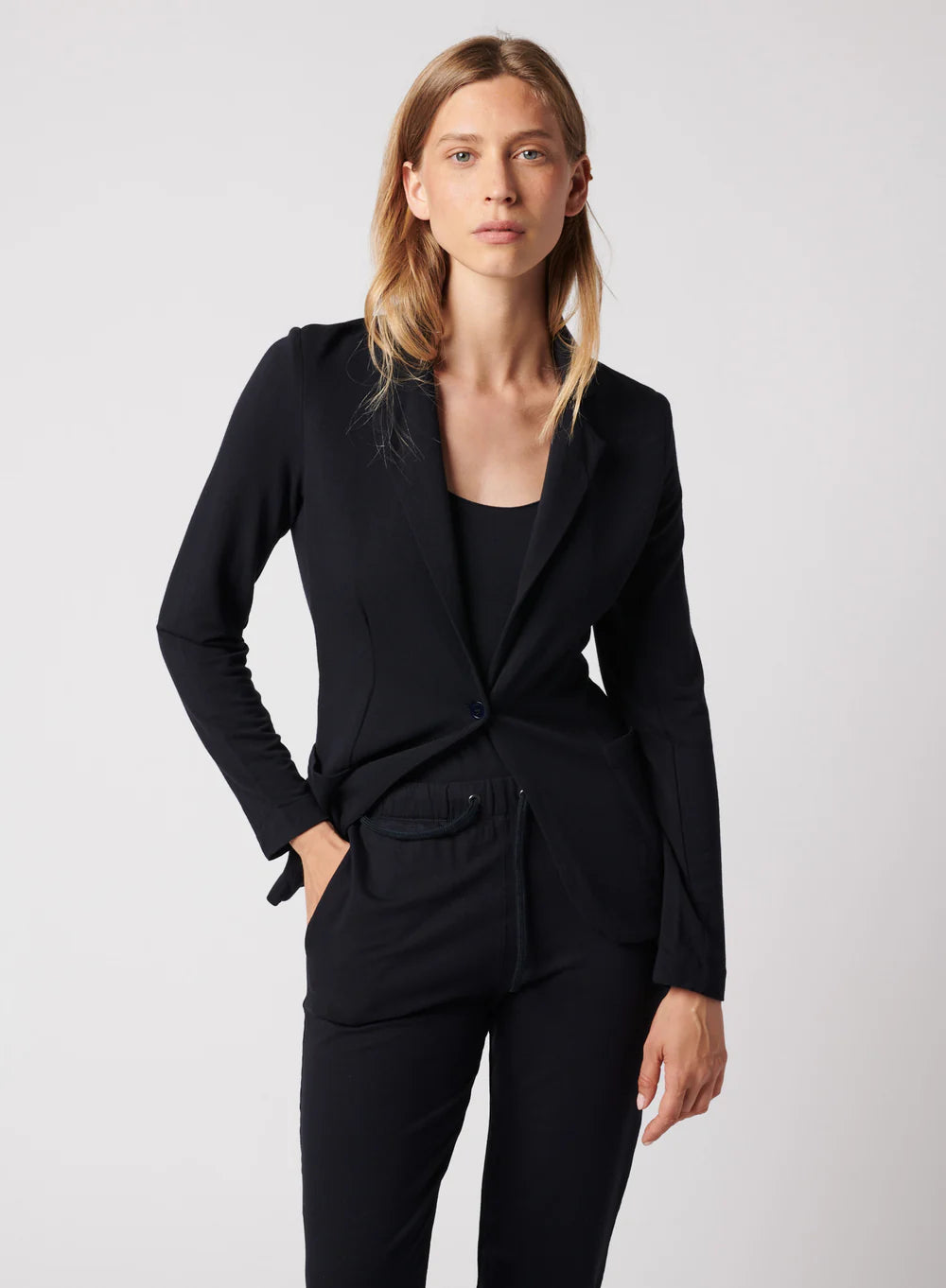 Majestic Filatures French Terry Fleece One Button Blazer