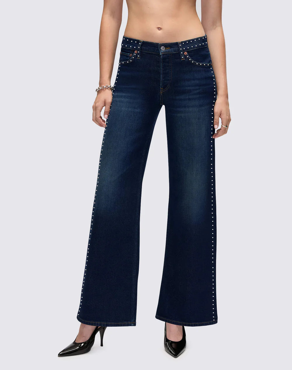Redone Studded Wide Leg